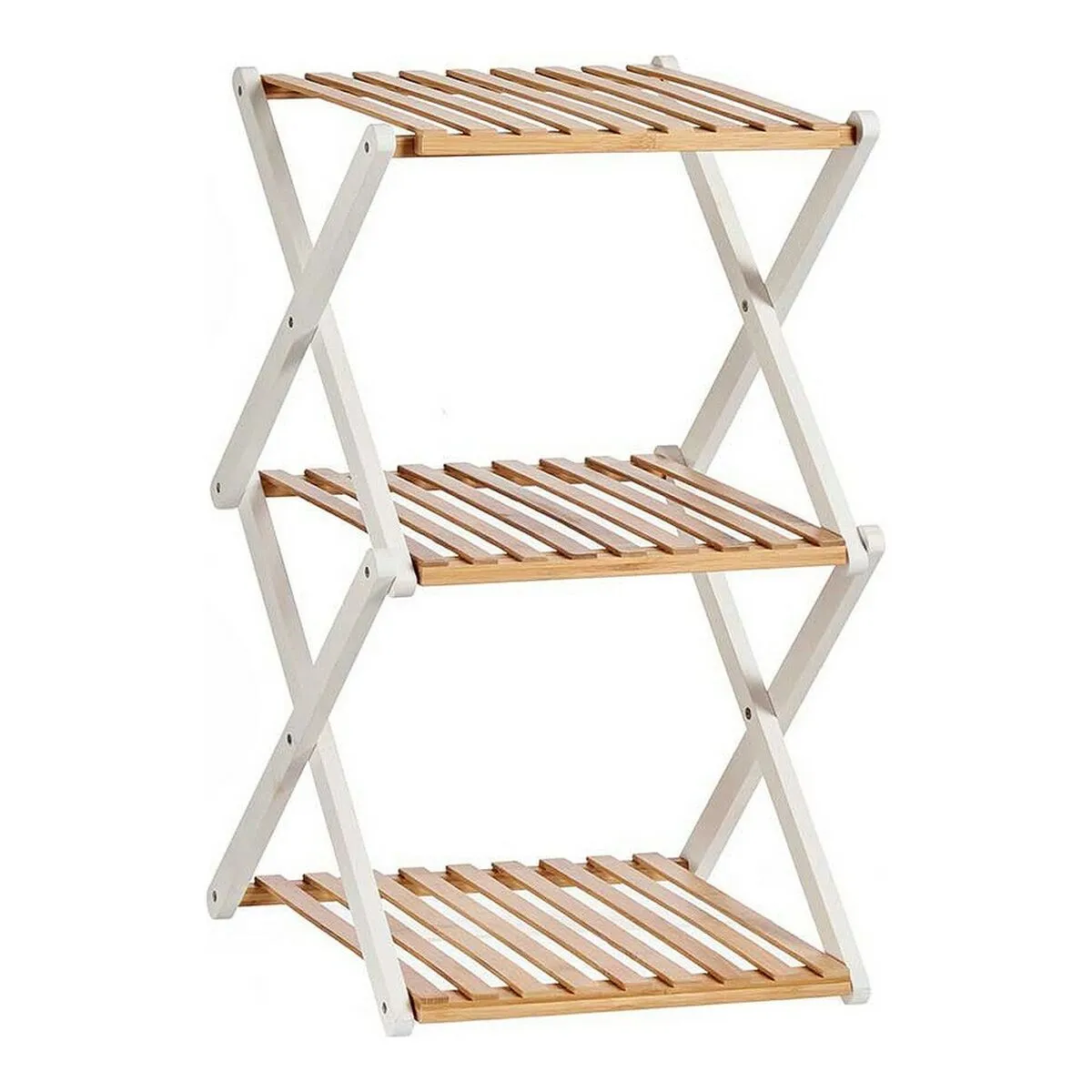 Shelves Brown White Foldable Wood (32 x 65 x 39 cm)