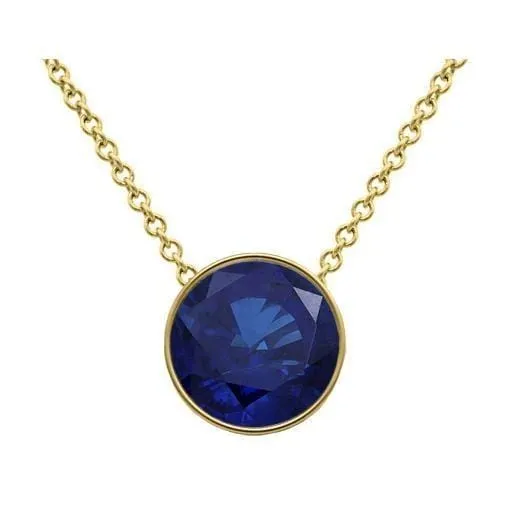 Solitaire Sapphire Necklace