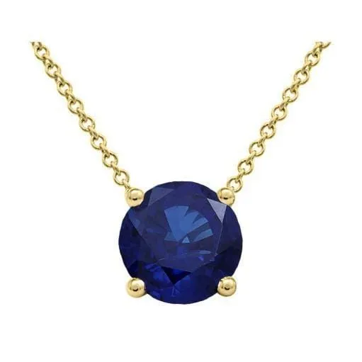 Solitaire Sapphire Necklace