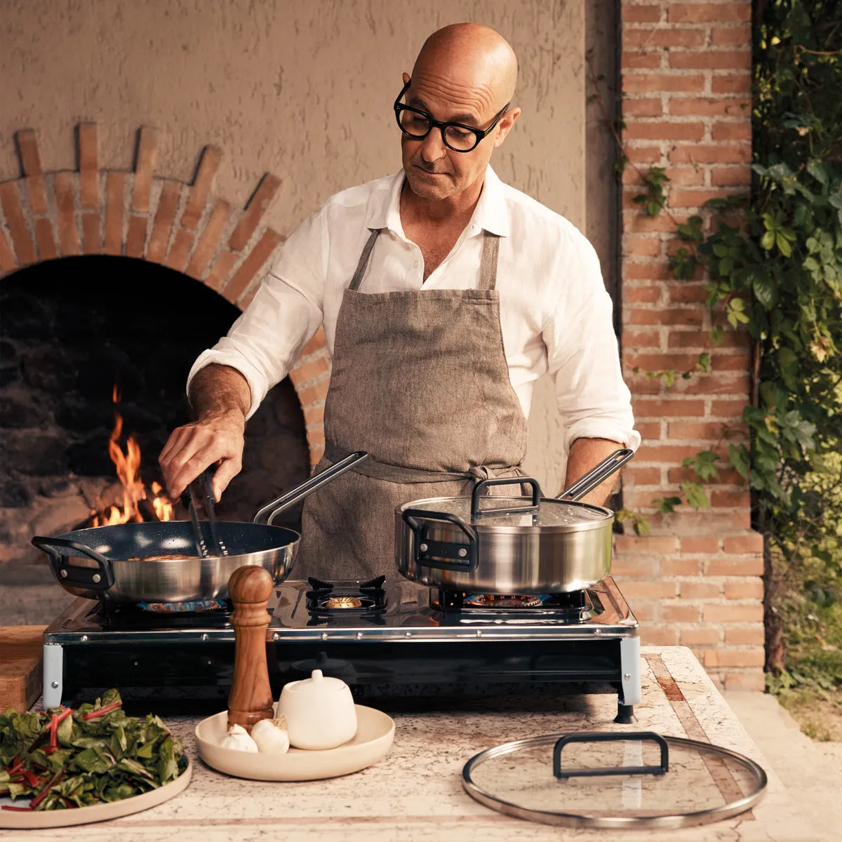 Stanley Tucci™ Stainless Steel Ceramic Nonstick 4-Piece Saucepan & Sauté Pan Set