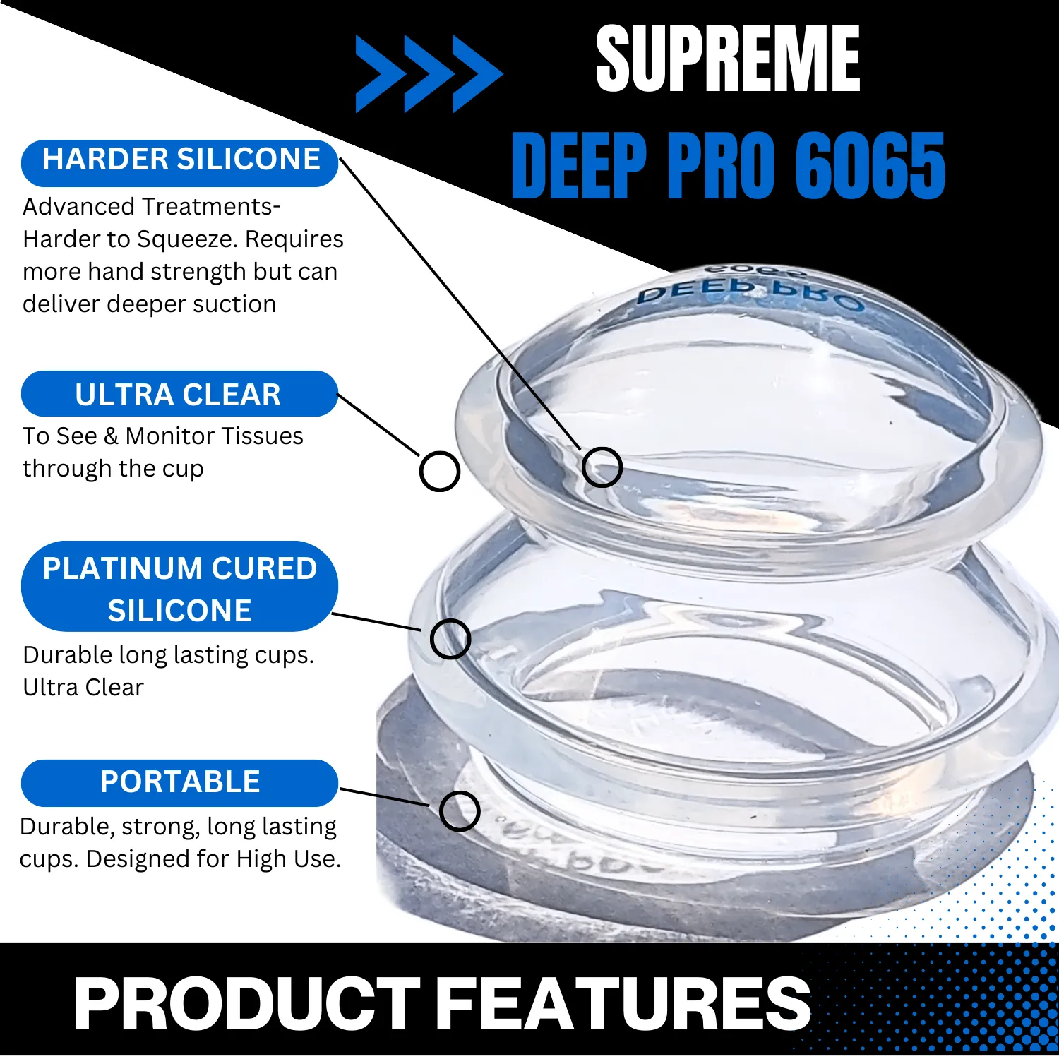 Supreme DEEP PRO 6065 Advanced Harder Silicone Cupping Therapy Sets