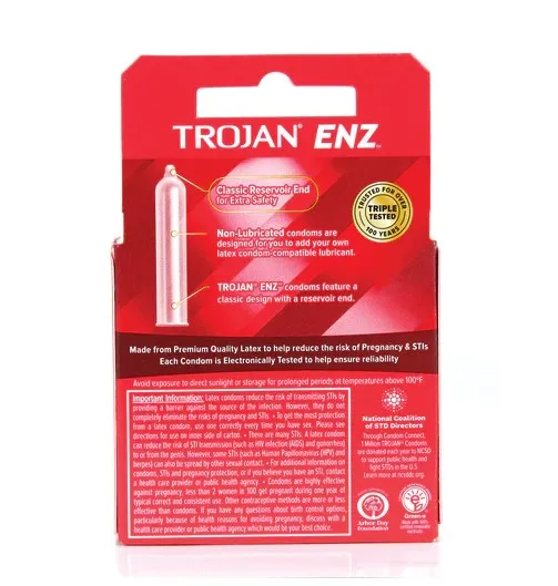 Trojan Enz Non-Lubricated Condoms - 3 Pack